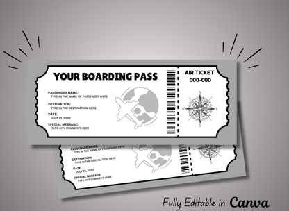 Birthday Boarding  Ticket Trip - Printable Boarding Ticket - Editable Boarding Pass Template - Gift Ticket INSTANT DOWNLOAD