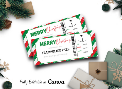 Trampoline Park Ticket Gift Christmas Gift Certificate | College Fund Gift Voucher | College Contribution Printable Certificate | INSTANT DOWNLOAD - EDITABLE Text - Wesecurelife