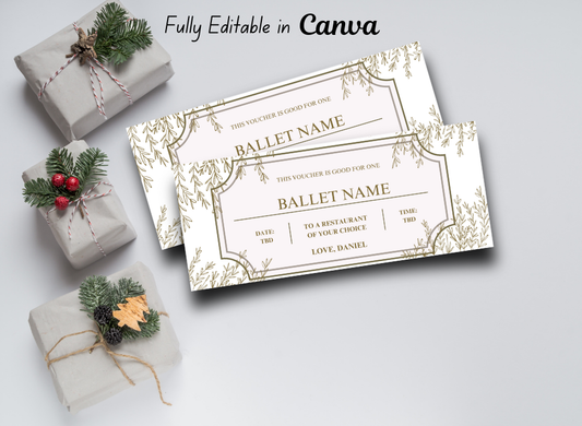 Ballet Ticket Gift Ticket - Printable Birthday Boarding Pass & Train Gift Voucher Template, Instant Download Certificate