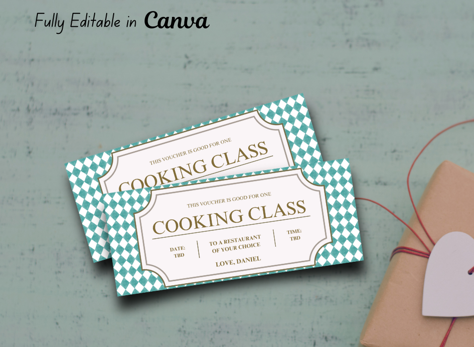 Cooking Gift Voucher, Editable Cooking Lesson Ticket Invitation, Cooking Class Certificate Printable, Baking Class, Gift Any Occasion - Wesecurelife