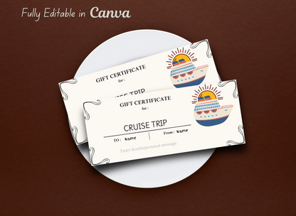 Cruise Trip Surprise Cruise Trip Reveal Boarding Coupon - Editable, Instant Download, Printable Personalized Gift Ticket