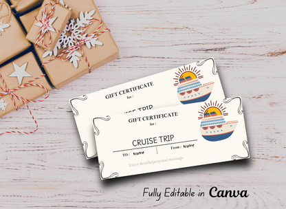 Cruise Trip Surprise Cruise Trip Reveal Boarding Coupon - Editable, Instant Download, Printable Personalized Gift Ticket