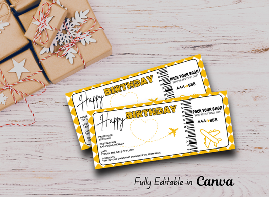 Printable Boarding Pass Surprise Trip Reveal Birthday Gift Template - Faux Fake Boarding Pass Coupon - Blue - EDITABLE TEXT DOWNLOAD - Wesecurelife