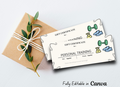 Personal Training Gift Voucher Template Printable, Dog Owner Gift Certificate, Dog Lover Instant Download