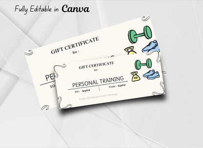 Personal Training Gift Voucher Template Printable, Dog Owner Gift Certificate, Dog Lover Instant Download