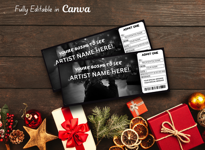 Printable, Editable Concert Template - Concert Voucher - Surprise Gift - Event Ticket  - Download Instant