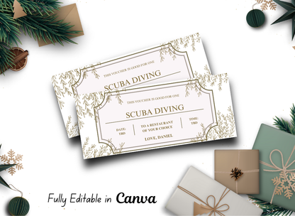 Scuba Diving Gift Ticket - Printable Birthday Boarding Pass & Train Gift Voucher Template, Instant Download Certificate