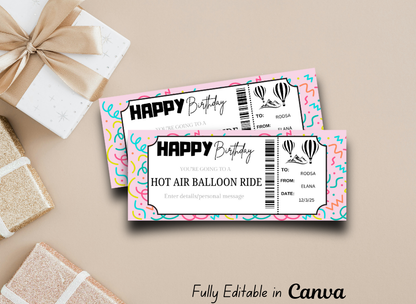 Colorful Printable Concert Ticket Template | Birthday Gift Voucher | Surprise Concert Show | Fake Ticket Coupon | 21st Birthday Gift For Her - Wesecurelife