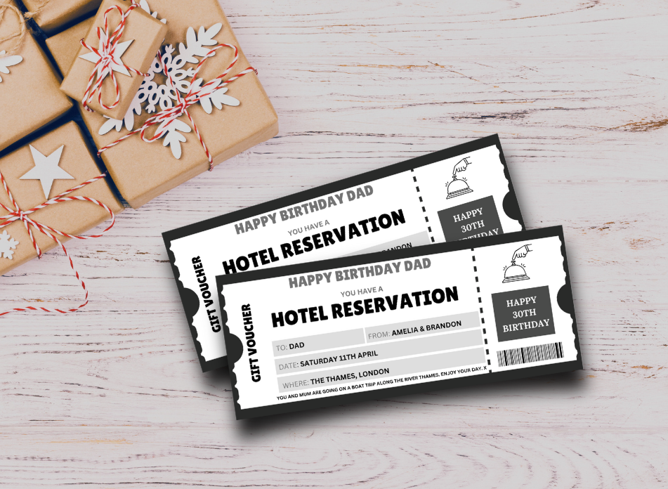 Hotel Reservation Voucher. Surprise Hotel Reservation Gift Ticket. INSTANT DOWNLOAD - EDITABLE Text Hotel | Voucher For Christmas - Wesecurelife